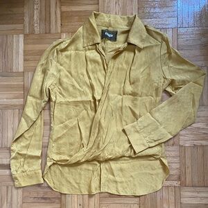 Reformation Silk Wrap Collared blouse